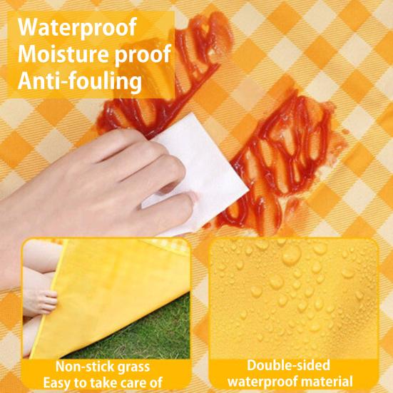 Одеяло для пикника на открытом воздухе, портативный очень большой водонепроницаемый пескозащитный пляжный коврик, складной прямоугольный коврик для кемпинга, влагостойкий коврик с ремнем для переноски