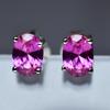 CERTIFIED Natural Pink Ruby Oval Gems Earring Pair 8.40 Ct 925 Starling Silver MY.ER-27-NS