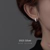 Banyan Tree S925 Silver Square Zircon Earrings - Niche Design, Cold Style, All-Match.