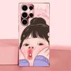Cartoon Cute girl fashion funny Phone Case Glass TPU Smartphone for Samsung Galaxy S26 S25 S24 S23 S22 FE Ultra Plus coque Funda