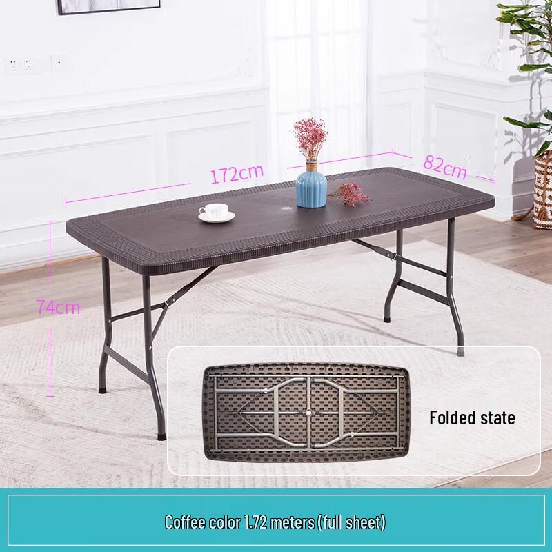 Portable Rattan-Look Outdoor Folding Table
