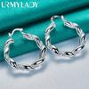 Серьги-петли из стерлингового серебра 925 пробы для женщин, модные очаровательные ювелирные изделия