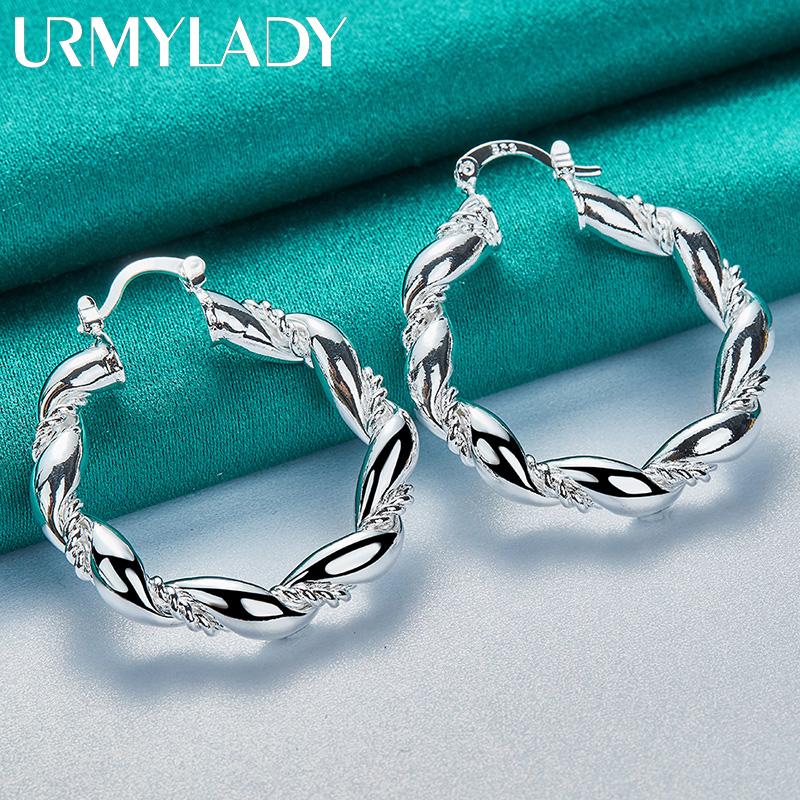 Серьги-петли из стерлингового серебра 925 пробы для женщин, модные очаровательные ювелирные изделия