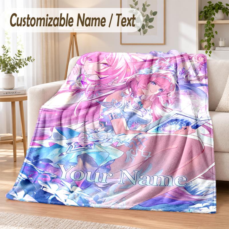 Honkai Star Rail Custom Name Flannel Throw Blanket Soft Warm for Sofa Bed Indoor Home Use