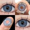 Eyeshare Цветные контактные линзы Новые черные натуральные контактные линзы Звездно-голубые контактные линзы Темно-зеленые модные линзы 1 пара