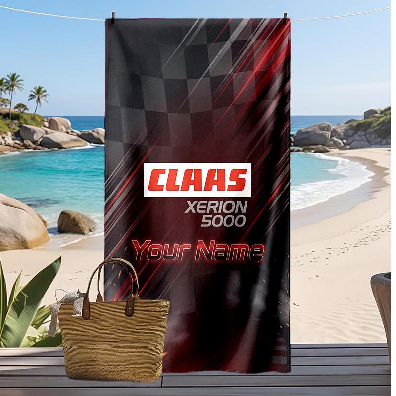CLAAS Custom Beach Towel, Print Your Name Text Lightweight Absorbent Towel for Swimming Travel