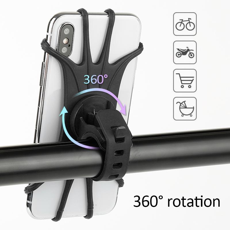 Versatile 360 Degrees Rotate Silicone Cell Phones Holder For Bicycle MTB Bike