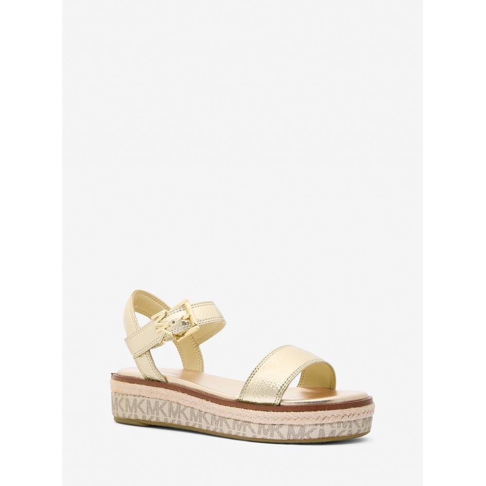 Michael Kors Сандалии Richie Metallic Platform Espadrille 49r5rifp1m705 Pale Gold