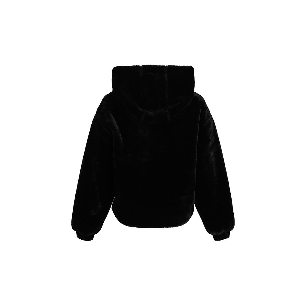 (WMNS) adidas Стильная ветрозащитная куртка с капюшоном и искусственным мехом Черная Женская GM1468