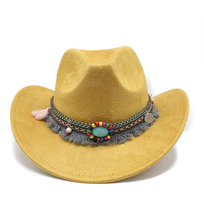 Замшевая шляпа Jazz Hat Western Cowboy Hat Men's British Gentleman's Top Hat Big Brim Outdoor Sun Hat