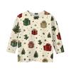 Children's 3/4 Sleeve Round Neck Top Christmas Tree Printed Everyday Casual Top