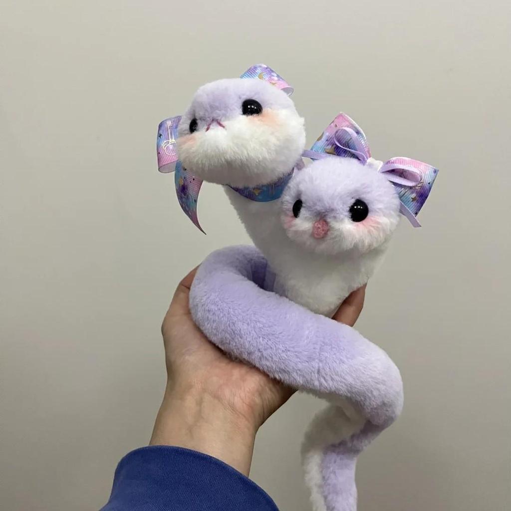 2025 год Змеи: Красочная плюшевая игрушка Двуглавая змея - Милый и забавный кулон-украшение