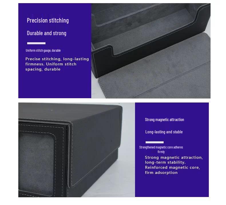 Четырехрядная коробка для хранения карт из ПУ кожи: Большая вместимость для 3000+ карт Yu-Gi-Oh