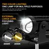 1PCS Dual Color Motorcycle LED Headlight Fisheye Lens LED Motorcycle Light SUV Driving Fog Lamp Headlamp White Yellow 12V 24V