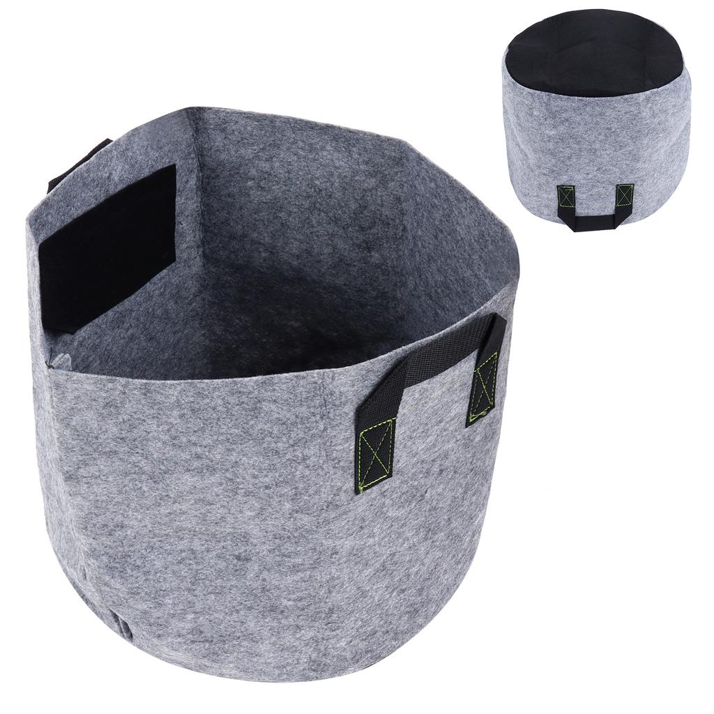 Мешок для выращивания растений с ручками Нетканые материалы Мешок для посадки овощей и цветов Горшок Серо-черный(7 галлонов )
