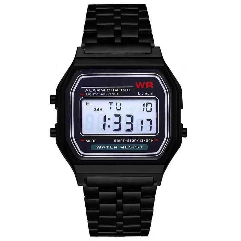 Harajuku Style LED Multifunctional Electronic Watch with Steel Band