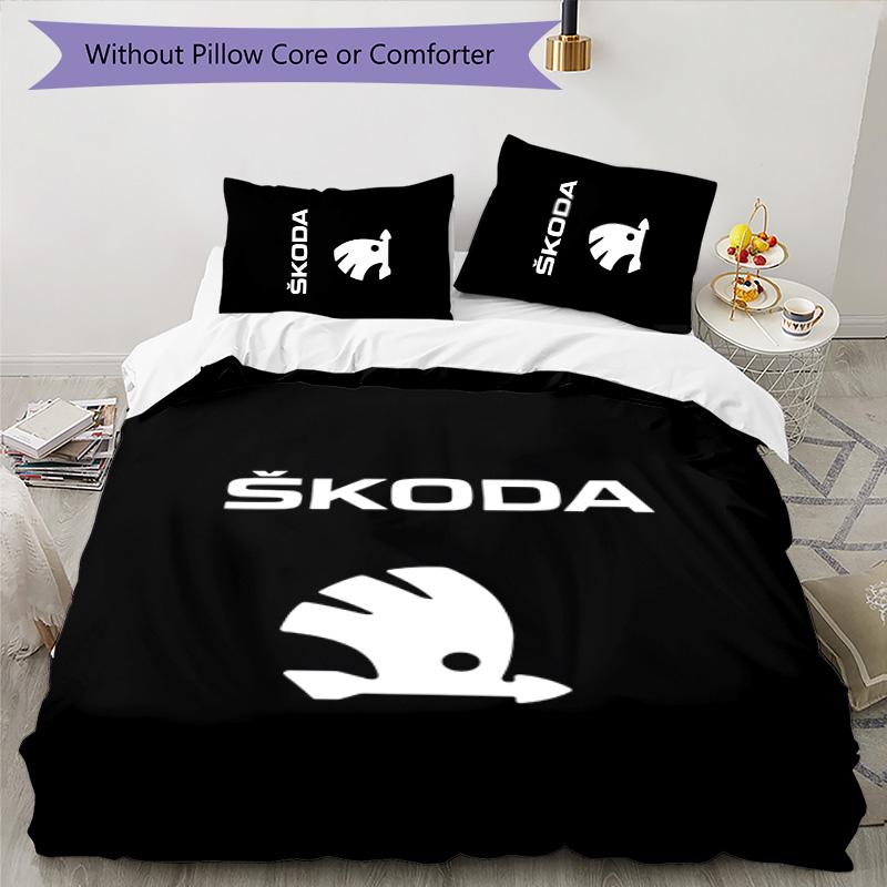 skoda 3pcs Bedding Set Duvet Cover Closure Includes 1 Duvet Cover & 2 Pillowcases for All Seasons Bedroom Home Dorm Decor