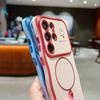 For Samsung Galaxy S25 Ultra Magnetic Case Electroplating Wave Edge TPU Phone Cover Heart Pattern