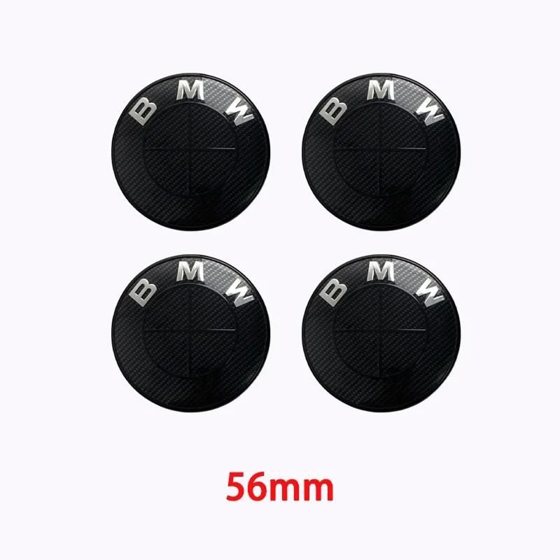 45/74/82mm Hood/Trunk Emblems + 68mm Wheel Hub Covers - Compatible with BMW 3/4/5 Series & X5/X6 (F Series) - Black/White