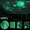 453 Pieces Glow in The Dark Stars Wall Stickers, Moon and Stars Luminous Stickers, Fluorescent Star Sticker Ideal for Ceiling, Nursery, Wall Decor