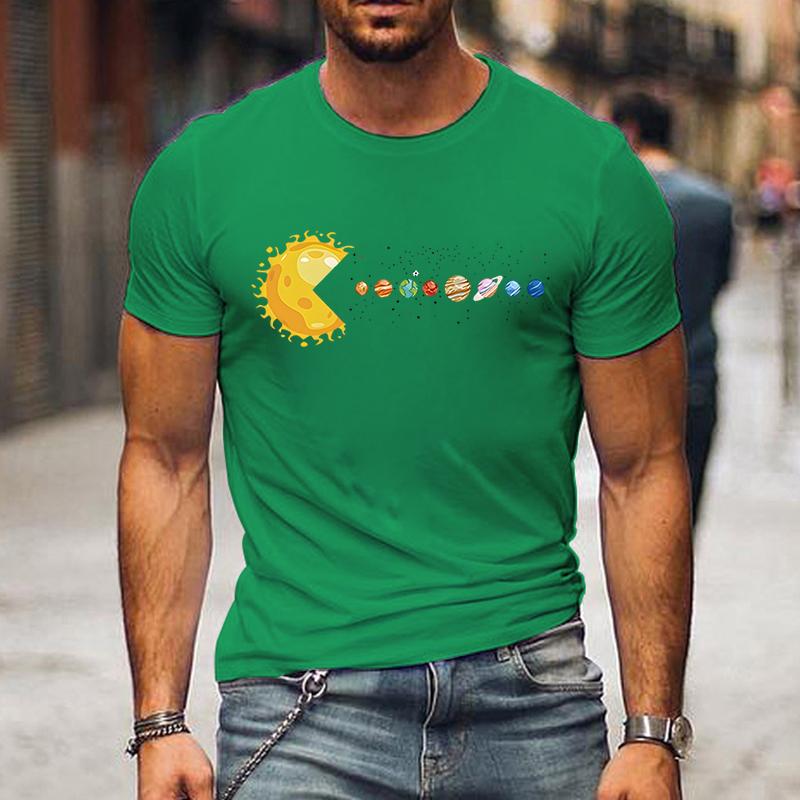 Футболка с изображением солнечной системы, забавной планеты, солнца и астрологии, мужская футболка с коротким рукавом для мужчин, уличные рубашки, топы, свободная мужская футболка