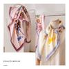 100% Mulberry Silk Women's Double-sided Printed Small Scarf Silk Plain Crepe Satin Square Scarf High Sense