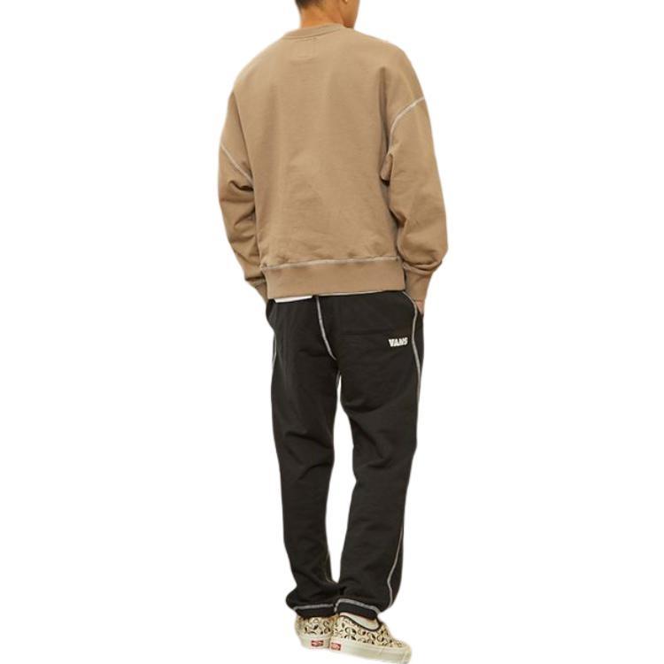 Vans Logo Alphabet Printing Round Neck Pullover Light Brown Men's VN0A5H9GYEH