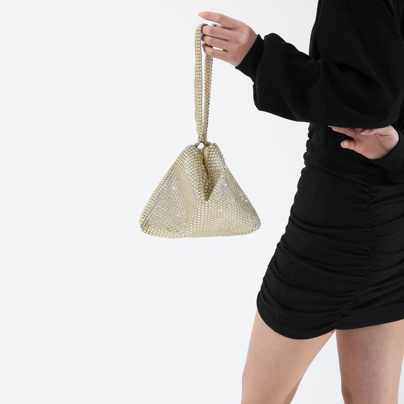 This Year's Popular Bag New 2024 European and American Fashion Rhinestone Retro Shoulder Bag Ins Women's Crossbody Armpit Bag