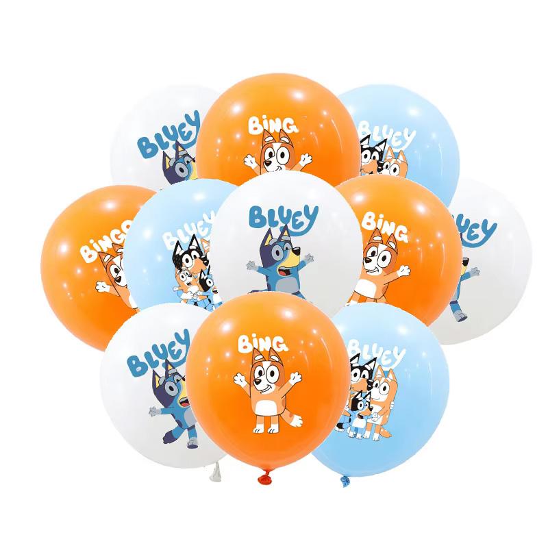 10 шт. 12-дюймовые латексные шары Bluey Собака Коллекция Синий Бинго Собака Семья День Рождения Празднование Детские Игрушки Мультяшные Шары Детский Душ