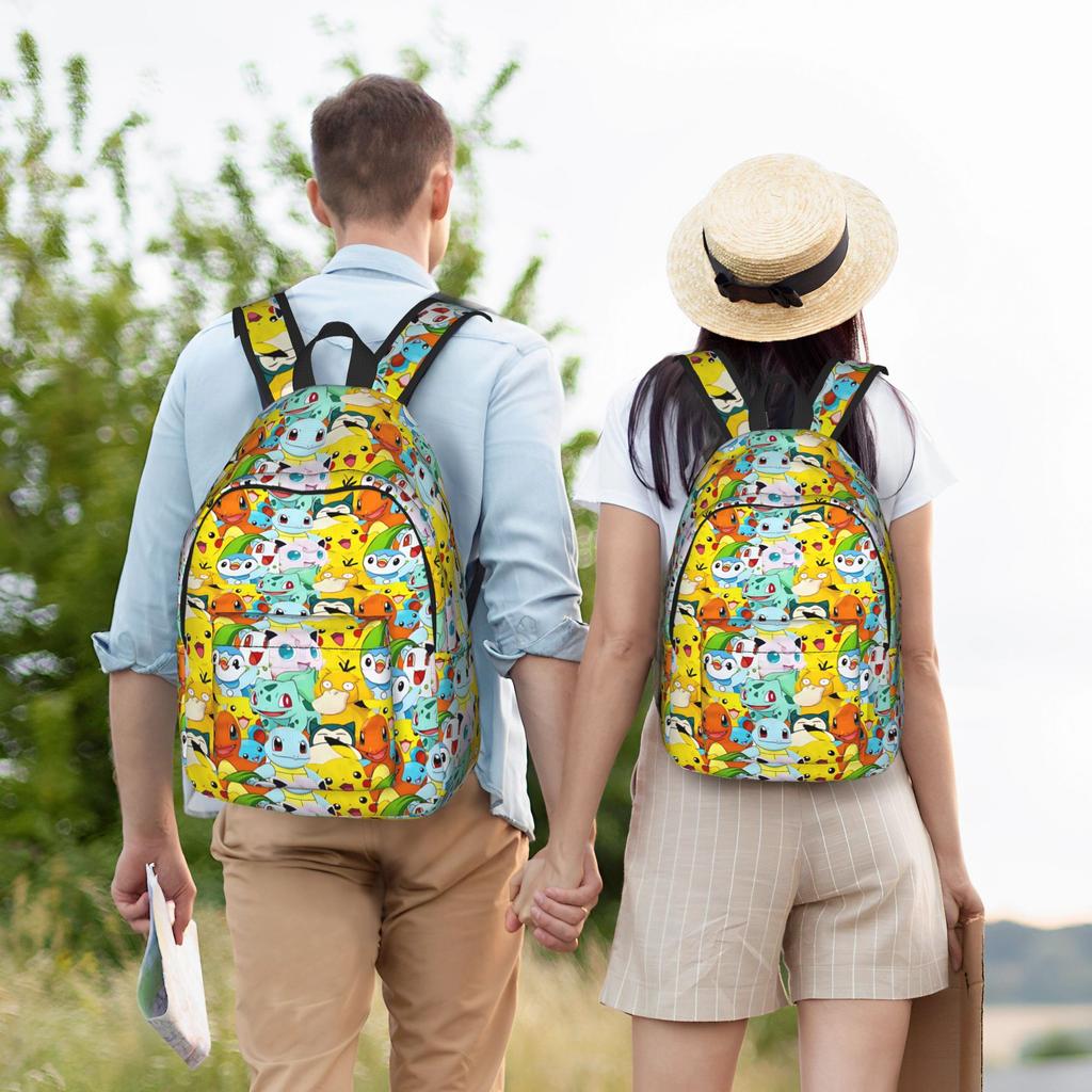 Модный мультяшный рюкзак на тему Покемонов Mochilas Двойного назначения Школьный Большой вместимости Rucksack