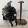 Black Armour Gladiator Helmet for Role Play with Free Display Stand Maximus Decimus Meridians Armour Helmet