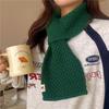 Versatile Knitted Wool Small Scarf Women's Autumn and Winter Neck Protection Lazy Perforated Plaid Warm Scarf Arctic Velvet