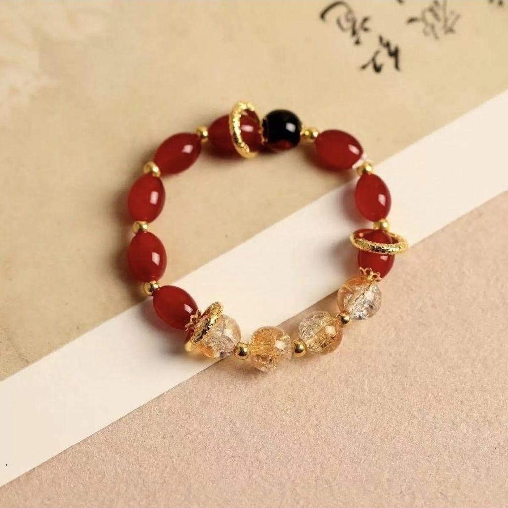 Очаровательный браслет с розовыми кристаллами и цветочным узором - Мечтательный подарок в придворном стиле для девушки