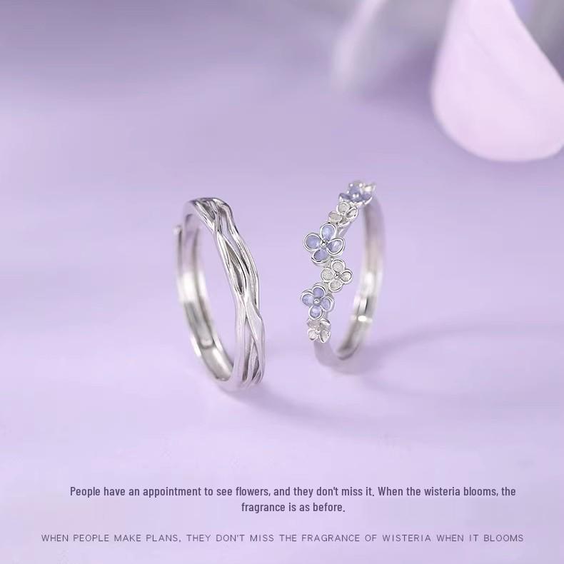 Парные кольца из стерлингового серебра 925 пробы с эпоксидным дизайном в стиле Мори - Элегантная и уникальная пара