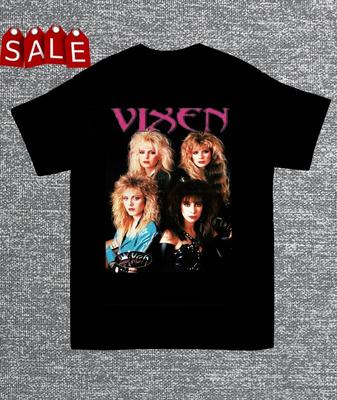 Новые Члены Футболка с Логотипом Группы Vixen Классическая ЧЕРНАЯ Унисекс S-5XL ND1138 Унисекс Футболка