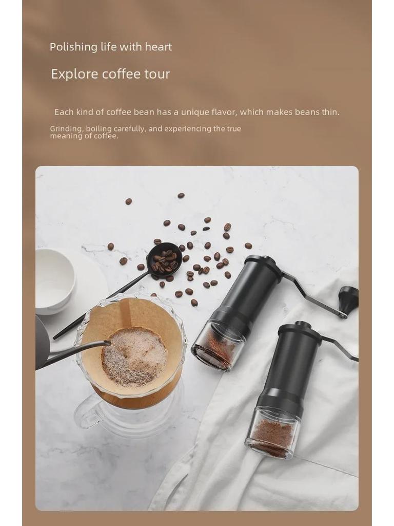 Hand-Cranked Portable Coffee Bean Grinder - Manual Household Brewing Equipment
