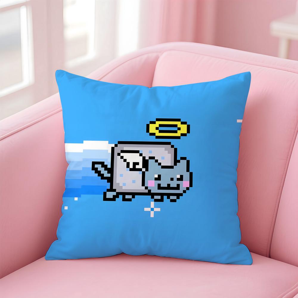 Наволочка для подушки Nyan Cat, для дома и автомобиля, многоцелевая, двусторонняя, мягкая и прочная, для повседневного использования