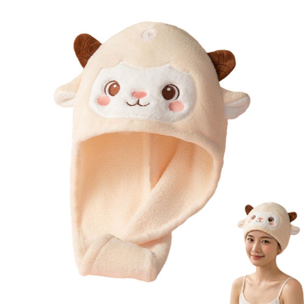 Soft Plush Hair Drying Cap Cartoon Shower Cap Cute Dry Hair Caps Hair