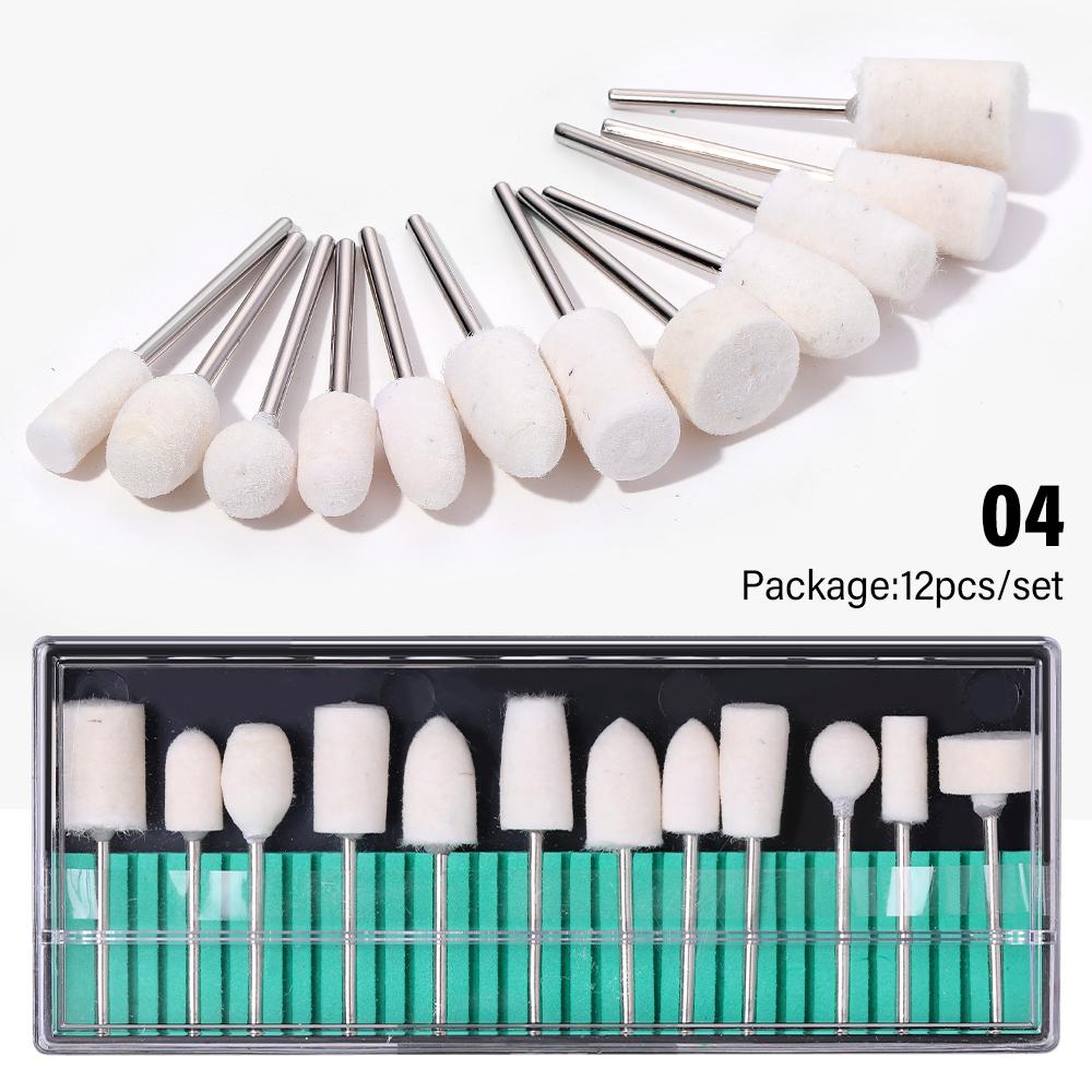 LINMANDA 5/6/12/30Pcs Nail Art Machine Quartz Grinding Stone Diamond Nail Drill Bit Rotary Burr Grinding Pedicure Kit Tool