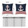 Nautical Red Navy Anchor Square Pillow Cases Cushion Covers Awesome Zippered Decorative Pillowcase for Sofa 45*45cm