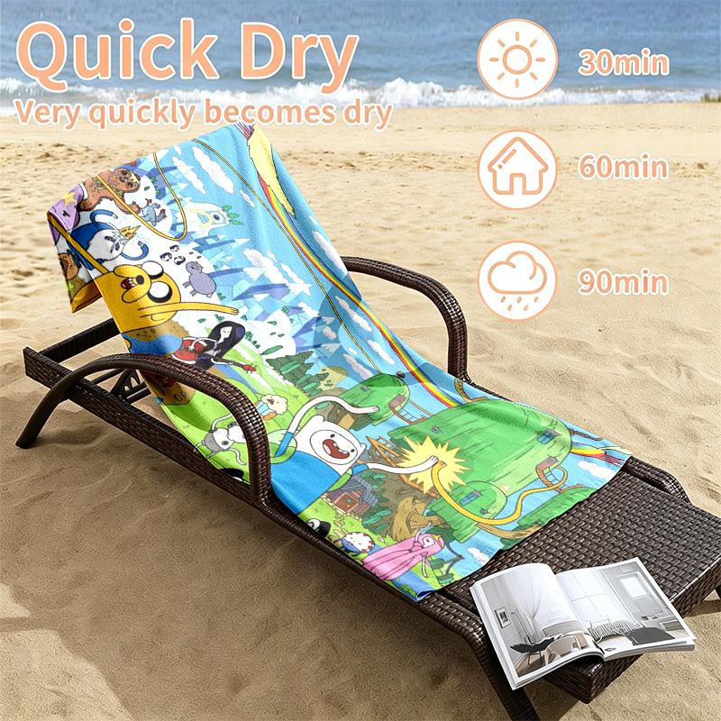 Adventure Time Beach towels also serve as bath towels summer essential a musthave for the outdoors the beach and the pool