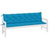 VidaXL Lot de 2 Coussins de Banc de Jardin, Revêtement de Banc avec Jeux de Cordes, Coussin d'Extérieur Imperméable, Bleu 361739