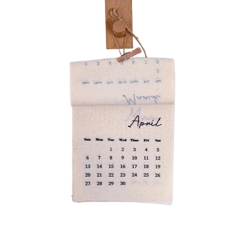 1 шт. с бахромой Корейский стиль Тканевый календарь 2025 г. Индивидуальный Стильный 2025 Тканевый Настенный Хлопковая ткань