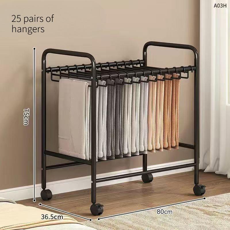 Железная мобильная вешалка-тележка для брюк, Шкаф-вешалка без болтов, Передвижной органайзер для хранения брюк и одежды