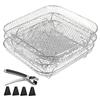 Решетка для приготовления аксессуары для аэрофритюрницы 19,5x13,5x9 см Прямоугольный штабелируемый набор решеток Хрустящая текстура Кулинария Кухня Кулинария