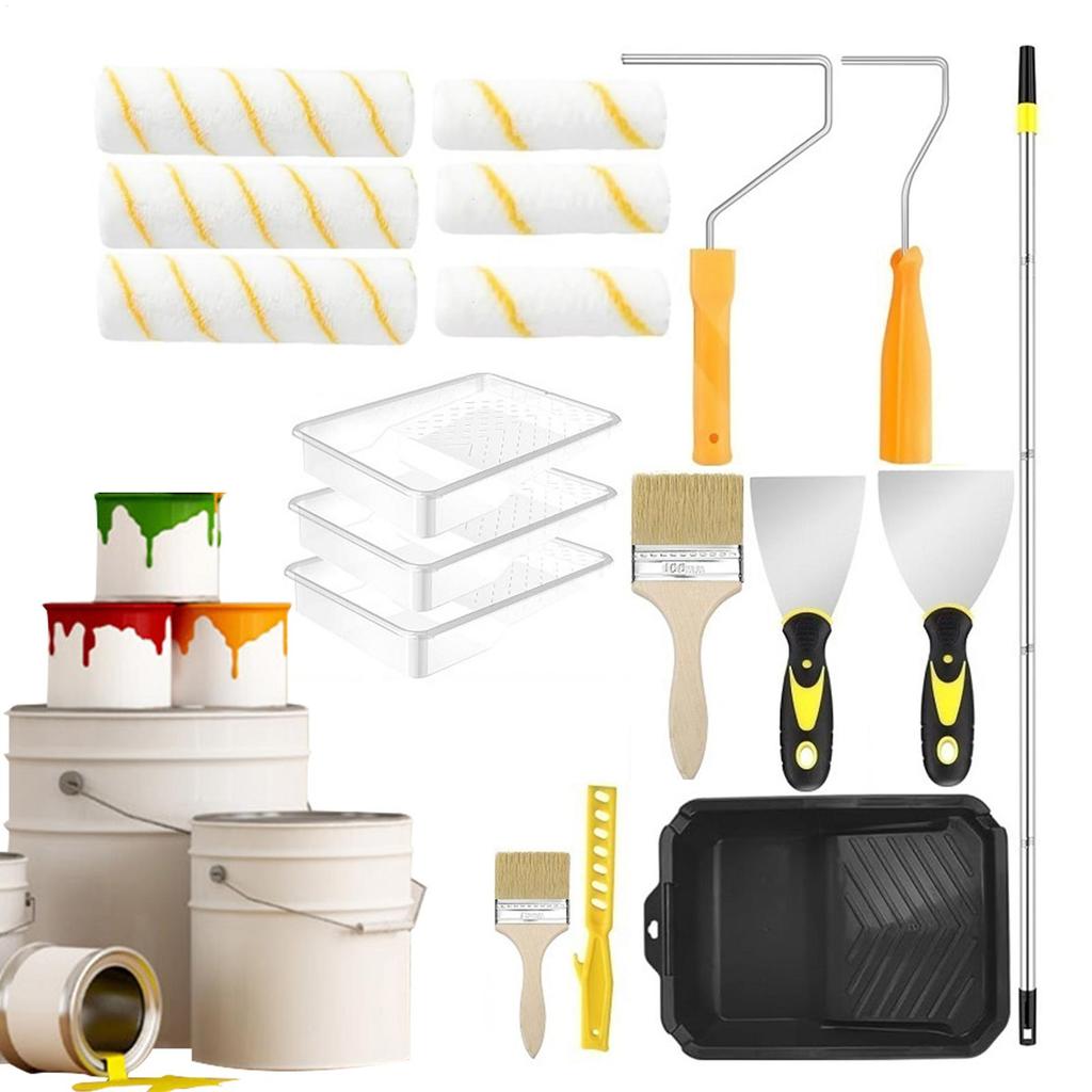 Малярный валик Кисть Многофункциональный набор малярных валиков с удлинительной ручкой для домашних проектов Ремонтный аксессуар для декора