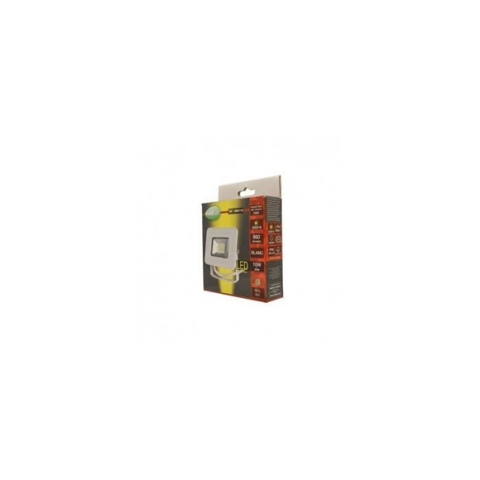 Projecteur LED Plat Blanc 10W 3000 K IP65 - VISION-EL - Réflecteur - Spot - Blanc chaud - Extérieur