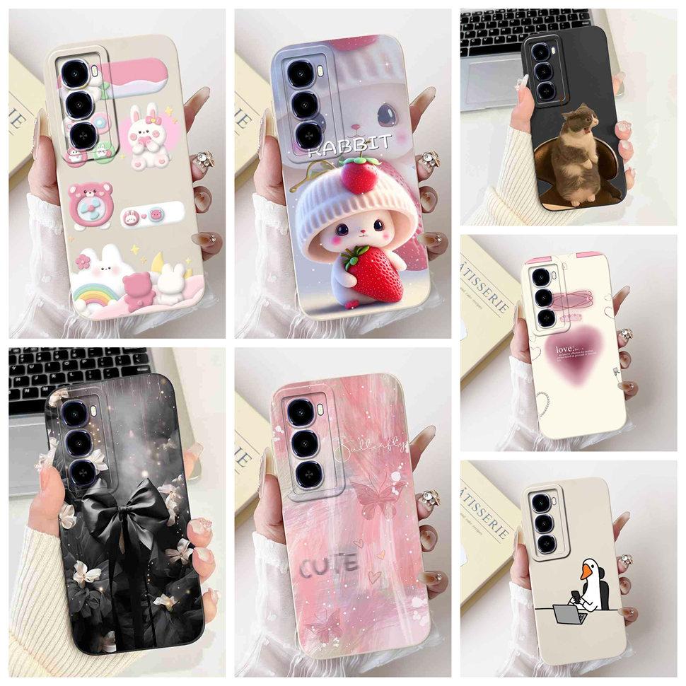 For itel City 100 4G C671L Case Cute Butterfly Rabbit Soft Silicone Back Cover For ITEL City100 4G 6.75" Fashion Bow Phone Shell