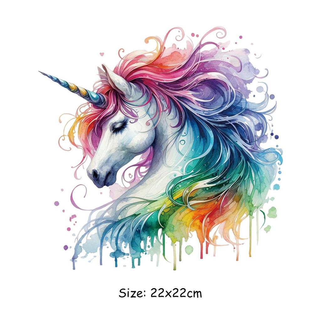 Heat Transfer Printing Watercolor Animals Set T-Shirt Clothes Stickers Heat Press Appliqued Diy Clothing Patches Easy To Cut