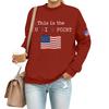 Women's Casual Fashion Round Neck Long Sleeve  Printed Sweatshirt
